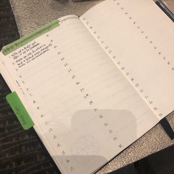 Bullet Journal with 100 Rejection Exposure Challenge